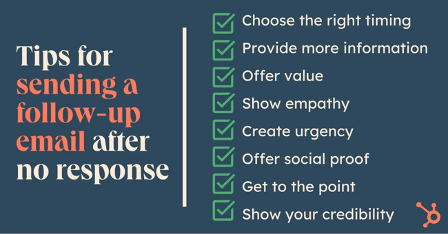 tips for sending a follow up email after no response